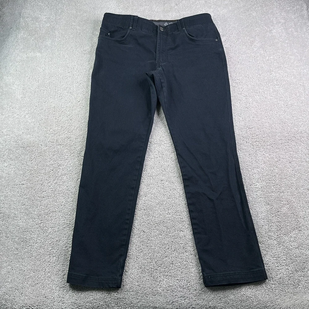 Columbia Pants Mens 34x30 Black Stretch Canvas 5-Pocket Utility Hiking Outdoors